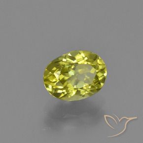 Sillimanite Jaune moyen naturelle ovale, 1.37 ct, VS