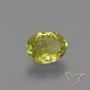 Sillimanite Jaune moyen naturelle ovale, 1.33 ct, VS