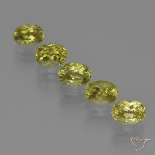 5.52ctw Naturel Jaune verdâtre clair Sillimanite, ovale, VVS-VS