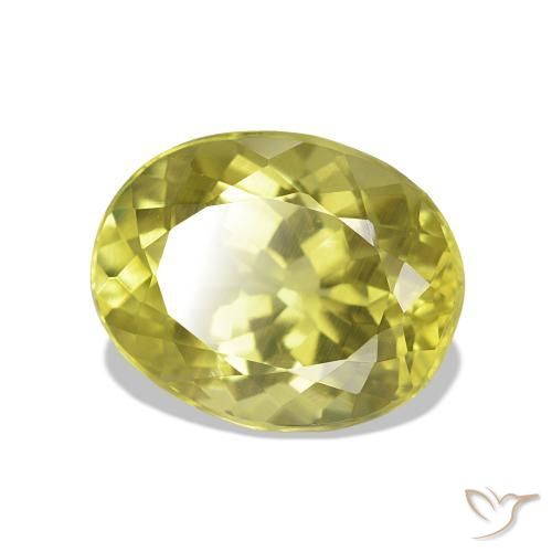 Sillimanite Jaune moyen naturelle ovale, 3.02 ct, VS