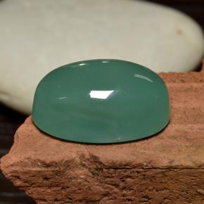 Smithsonite Bleu vert naturelle Coupe ovale, 27.39 ct, Translucide