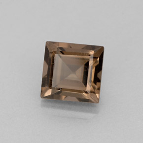 Quartz fumé marron naturelle carré, 1,11 ct, VVS-VS