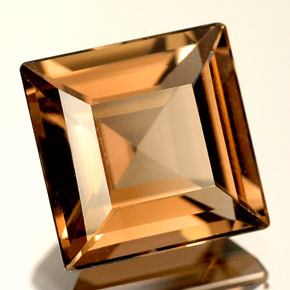 Quartz fumé marron naturelle carré, 4,14 ct, VVS-VS
