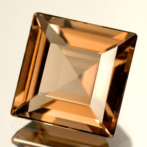 Quartz fumé marron naturelle carré, 4,14 ct, VVS-VS