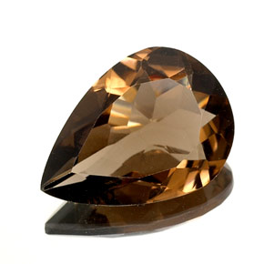 Quartz fumé marron naturelle en forme de poire, 10,97 ct, VVS
