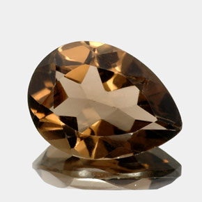 Quartz fumé marron naturelle en forme de poire, 13,49 ct, VVS