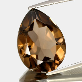 Quartz fumé marron naturelle en forme de poire, 13,49 ct, VVS