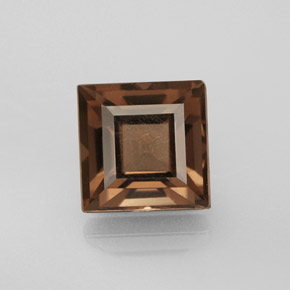 Quartz fumé marron naturelle carré, 1,23 ct, VS