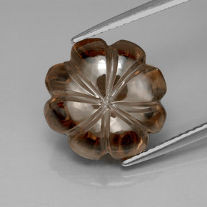 Quartz fumé marron naturelle transparent, 8,33 ct, transparent / translucide