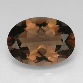 Quartz fumé marron naturelle coupe ovale, 10,93 ct, VVS