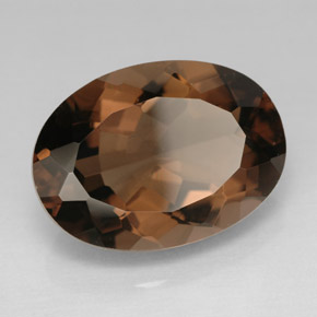 Quartz fumé marron naturelle coupe ovale, 10,93 ct, VVS