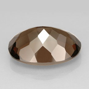 Quartz fumé marron naturelle coupe ovale, 10,93 ct, VVS