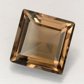 Quartz fumé marron naturelle carré, 3,95 ct, VVS