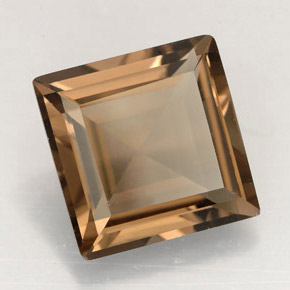Quartz fumé marron naturelle carré, 3,95 ct, VVS