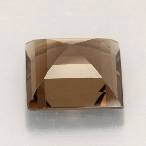 Quartz fumé marron naturelle carré, 3,95 ct, VVS