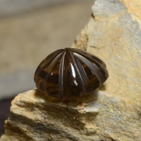 Quartz fumé marron naturelle taille fleur, 12,12 ct, transparent