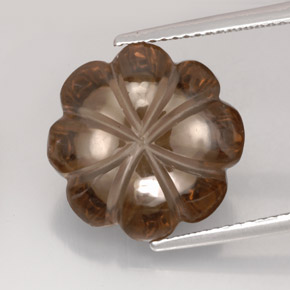 Quartz fumé marron naturelle transparent, 10,82 ct, transparent / translucide