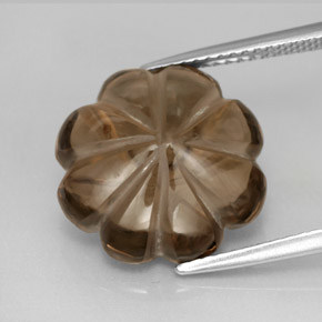 Quartz fumé marron naturelle transparent, 8,91 ct, transparent / translucide