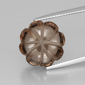 Quartz fumé marron naturelle transparent, 8,66 ct, transparent / translucide