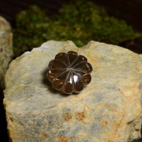 Quartz fumé marron naturelle taille fleur, 14,00 ct, transparent