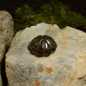 Quartz fumé marron naturelle taille fleur, 14,00 ct, transparent