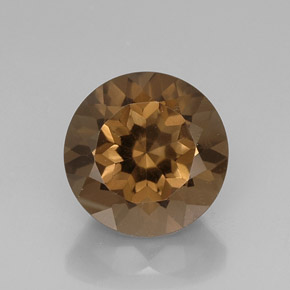 Quartz fumé marron naturelle coupe roude, 11,14 ct, VVS-VS