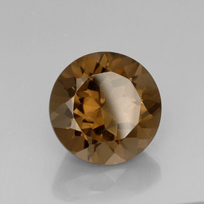 Quartz fumé marron naturelle coupe roude, 11,14 ct, VVS-VS