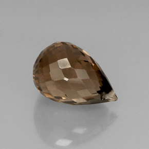 Quartz fumé marron naturelle briolette, 5,83 ct, VVS-VS
