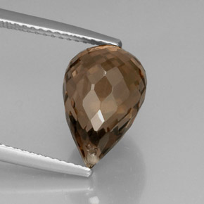 Quartz fumé marron naturelle briolette, 5,83 ct, VVS-VS