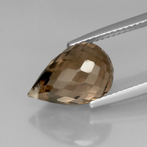 Quartz fumé marron naturelle briolette, 5,83 ct, VVS-VS