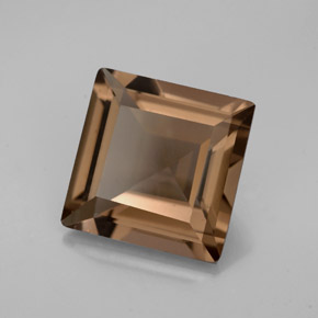 Quartz fumé marron naturelle carré, 3,70 ct, VS