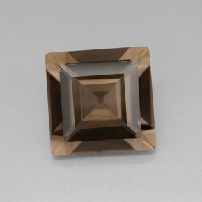 Quartz fumé marron naturelle carré, 3,88 ct, VS