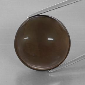 Quartz fumé marron naturelle coupe roude, 32,13 ct, translucide