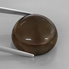 Quartz fumé marron naturelle coupe roude, 32,13 ct, translucide