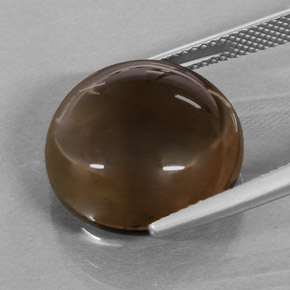 Quartz fumé marron naturelle coupe roude, 20,78 ct, translucide