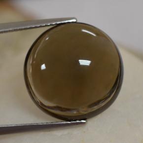 Quartz fumé marron naturelle coupe roude, 16,17 ct, translucide