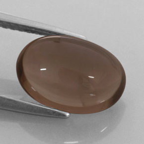 Quartz fumé marron naturelle coupe ovale, 3,52 ct, translucide