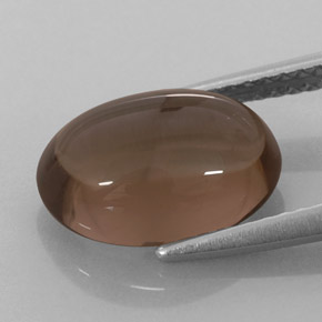 Quartz fumé marron naturelle coupe ovale, 3,52 ct, translucide