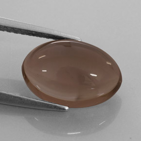 Quartz fumé marron naturelle coupe ovale, 3,67 ct, translucide