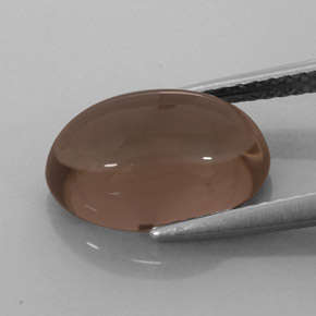 Quartz fumé marron naturelle coupe ovale, 3,67 ct, translucide
