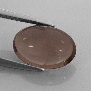 Quartz fumé marron naturelle coupe ovale, 3,17 ct, translucide