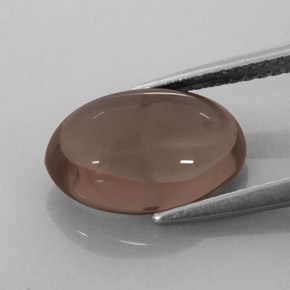 Quartz fumé marron naturelle coupe ovale, 3,17 ct, translucide