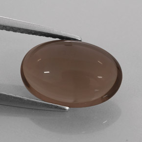 Quartz fumé marron naturelle coupe ovale, 3,08 ct, translucide