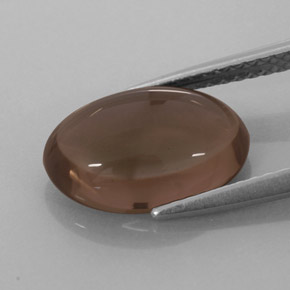 Quartz fumé marron naturelle coupe ovale, 3,08 ct, translucide
