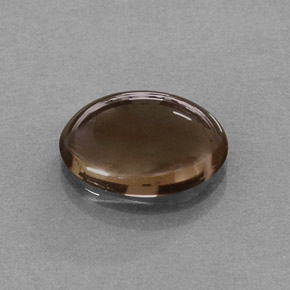 Quartz fumé marron naturelle coupe ovale, 3,28 ct, translucide