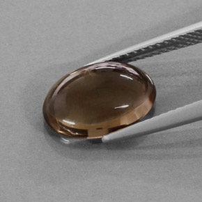 Quartz fumé marron naturelle coupe ovale, 3,28 ct, translucide