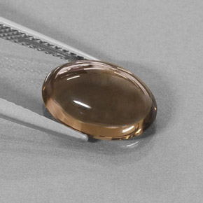 Quartz fumé marron naturelle coupe ovale, 3,43 ct, translucide