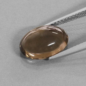 Quartz fumé marron naturelle coupe ovale, 3,43 ct, translucide