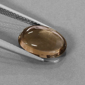 Quartz fumé marron naturelle coupe ovale, 3,17 ct, translucide