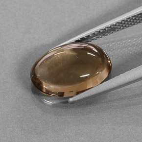 Quartz fumé marron naturelle coupe ovale, 3,17 ct, translucide